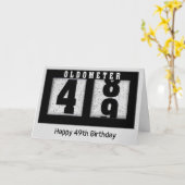 Zwarte odemeter voor de 49e verjaardag kaart (Gele Bloem)