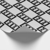 Zwarte odemeter voor de 50e verjaardag cadeaupapier (Hoek)