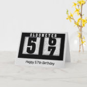 Zwarte odemeter voor de 57e verjaardag kaart (Gele Bloem)