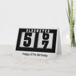 Zwarte odemeter voor de 57e verjaardag kaart