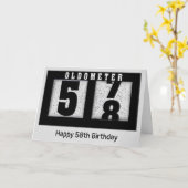 Zwarte odemeter voor de 58e verjaardag kaart (Gele Bloem)