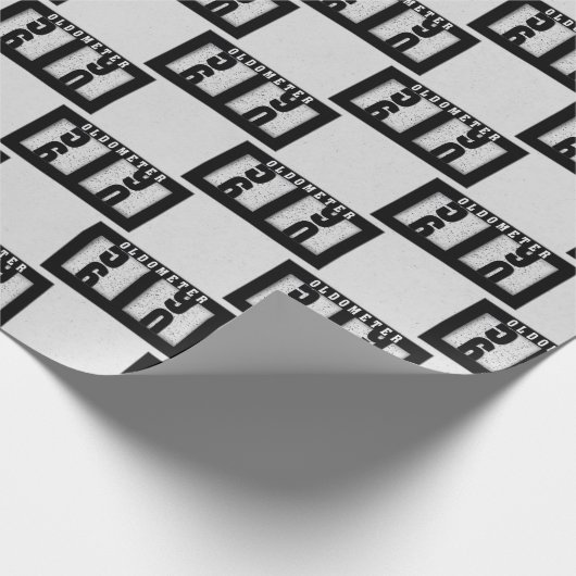 Zwarte odemeter voor de 60e verjaardag cadeaupapier (Hoek)