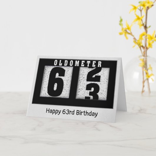 Zwarte odemeter voor de 63e verjaardag kaart (Gele Bloem)