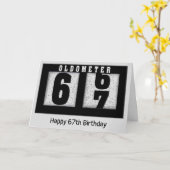 Zwarte odemeter voor de 67e verjaardag kaart (Gele Bloem)