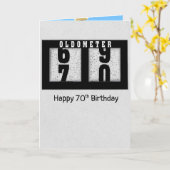 Zwarte odemeter voor de 70e verjaardag kaart (Gele Bloem)