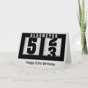 Zwarte Odometer voor 53ste verjaardag Kaart