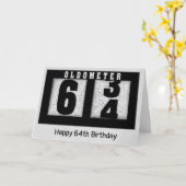 Zwarte Odometer voor 64ste verjaardag Kaart (Gele Bloem)