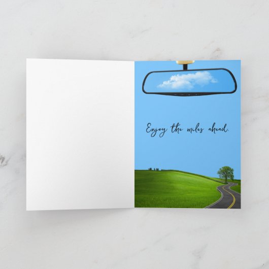 Zwarte Odometer voor 65e Verjaardag Kaart (Binnen)