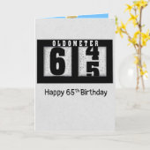 Zwarte Odometer voor 65e Verjaardag Kaart (Gele Bloem)