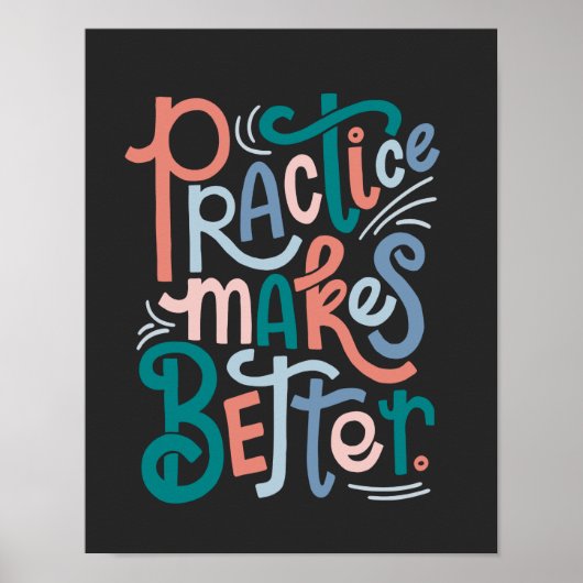 Zwarte Oefening Maakt Een Beter Poster (Voorkant)