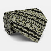 Zwarte oekraïense sierachtergrond stropdas (Opgerold)