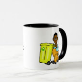 Zwarte of Afrikaans-Amerikaanse Man Naam Mok afval (Voorkant rechts)