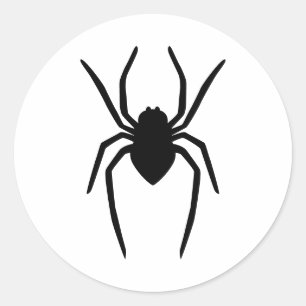 Zwarte (Of Elke Andere Kleur) Spin silhouette Ronde Sticker