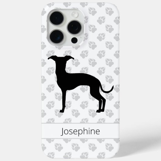 Zwarte (Of Jouw Kleur) Iggy Silhouet Met Naam Case-Mate iPhone Case (Achterkant)