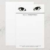 Zwarte ogen briefpapier (Voorkant / Achterkant)