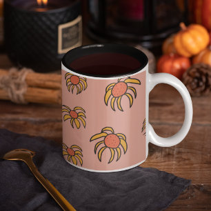 Zwarte ogen Susan madeliefje bloemmotief Tweekleurige Koffiemok