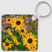 Zwarte ogen Susan State Flower of Maryland Sleutelhanger (Achterkant)
