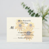 Zwarte Ogen Susans Hart RSVP Kaartje (Staand voorkant)