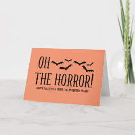 Zwarte Oh het Wenskaart van Halloween van de Kaart