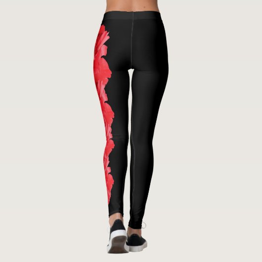 Zwarte ohio-staatscarlet Leggings van de anjer (Achterkant)