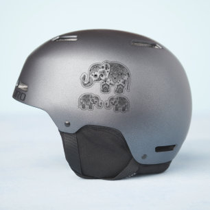 Zwarte olifant  bloemenpaisley sticker