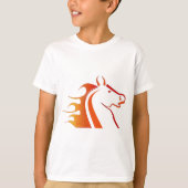 Zwarte olifant en rood paard T-shirt (Voorkant)