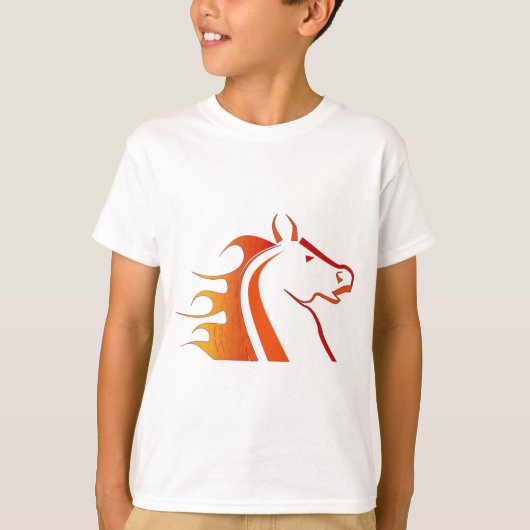 Zwarte olifant en rood paard T-shirt (Voorkant)