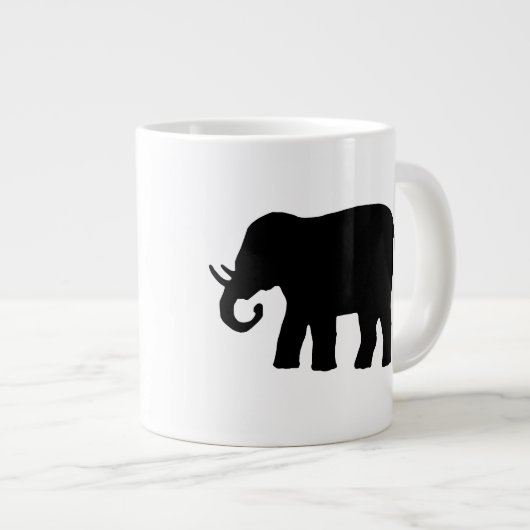Zwarte olifant grote koffiekop (Voorkant rechts)