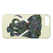 Zwarte Olifant in Paisley Patroon iPhone 7 Plus Case-Mate iPhone Case (Achterkant (Horizontaal))