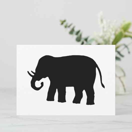 Zwarte olifant kaart (Staand voorkant)
