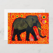 Zwarte olifant met Oranje bubbelpatroon Feestdagenkaart (Voorkant / Achterkant)