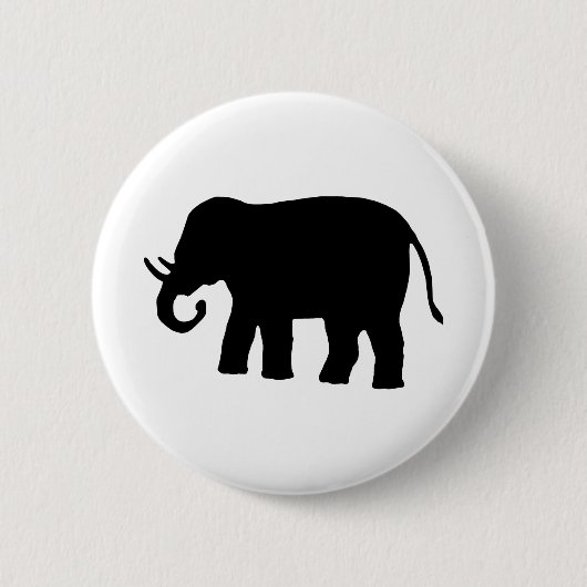 Zwarte olifant ronde button 5,7 cm (Voorkant)
