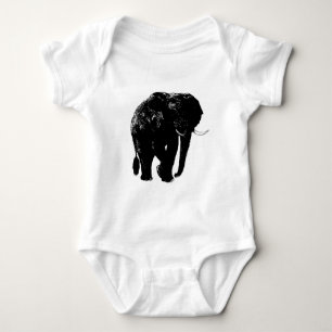 Zwarte Olifant Silhouet Romper