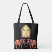 Zwarte olifant tote bag (Achterkant)
