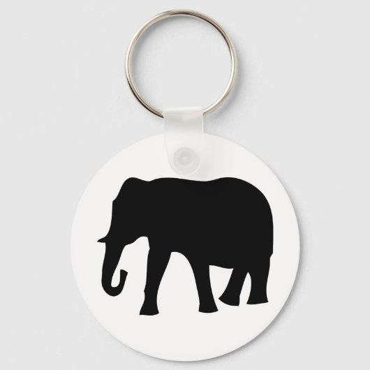 zwarte olifantenpictogram sleutelhanger (Voorkant)