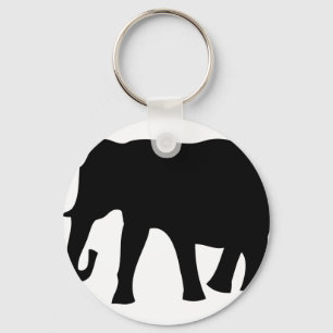 zwarte olifantenpictogram sleutelhanger