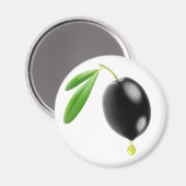 Zwarte olijf met druppel olie magneet (Voorkant / Achterkant)