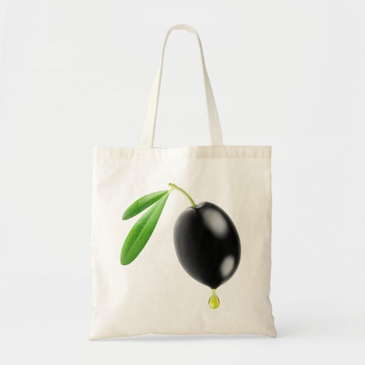 Zwarte olijf met druppel olie tote bag (Voorkant)