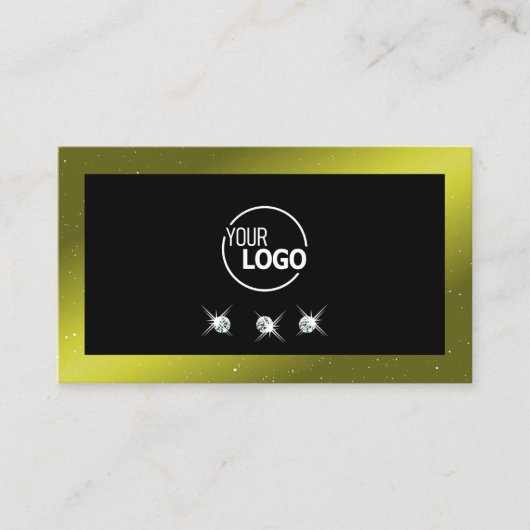 Zwarte Olijfgroene Gele mousserende juwelen toevoe Visitekaartje (Voorkant)