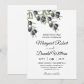 zwarte olijftak waterverf trouwuitnodigingen kaart (Voorkant / Achterkant)