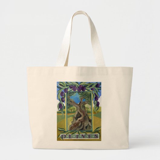 Zwarte olijven 2014 grote tote bag (Voorkant)