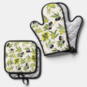 Zwarte Olijven Ovenwant & Pannenlap Set (Voorkant / Achterkant)