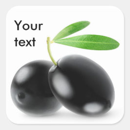 Zwarte olijven vierkante sticker