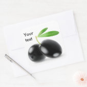 Zwarte olijven vierkante sticker (Envelop)