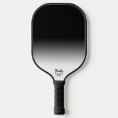 Zwarte Ombre Gradiënt Aangepaste Tekst Naam Cool Pickleball Paddle (Voorkant)