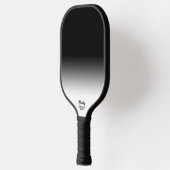 Zwarte Ombre Gradiënt Aangepaste Tekst Naam Cool Pickleball Paddle (Links)