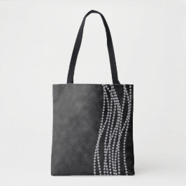 ZWARTE OMBRE MET DIAMOND KIJKEN KIJNEN STONEN BEKE TOTE BAG