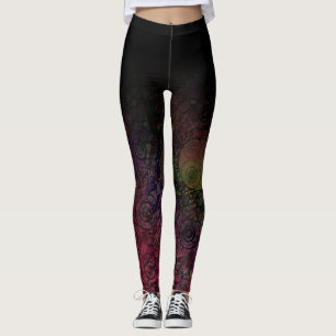 Zwarte Ombre met het Kleurrijke Grungy Abstracte Leggings