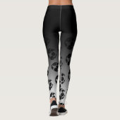Zwarte Ombre met het Unieke Zwarte & Witte Patroon Leggings (Achterkant)