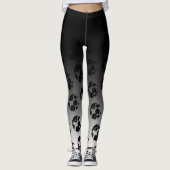 Zwarte Ombre met het Unieke Zwarte & Witte Patroon Leggings (Voorkant)